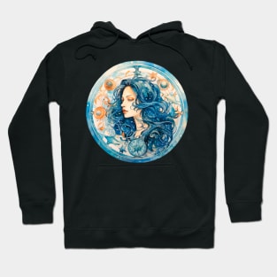 Watercolor woman, siren Hoodie